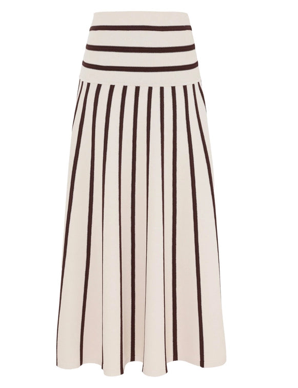 Illuminate Stripe Midi Skirt