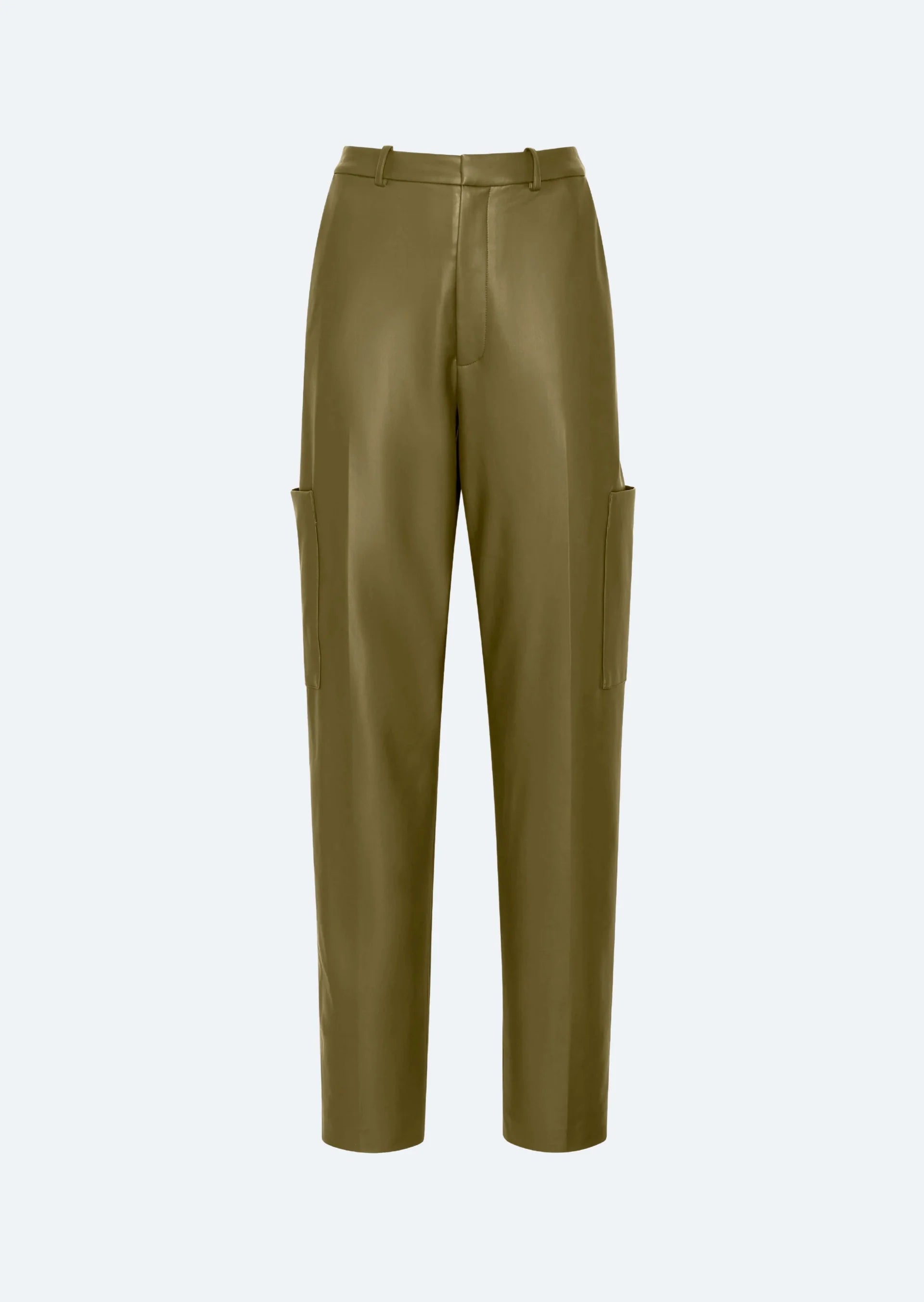 Stretch Faux Leather Tapered Trouser