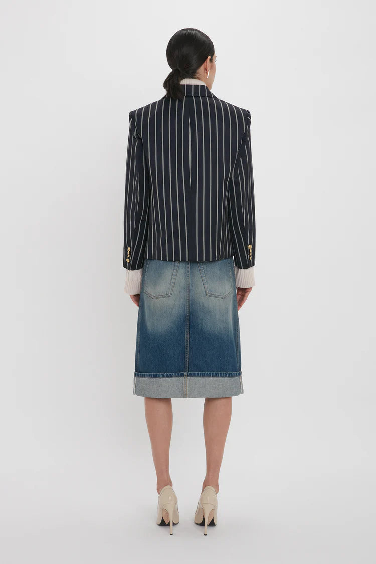 Placket Denim Skirt