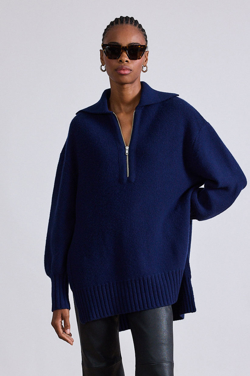 Drippy Zip Neck Pullover