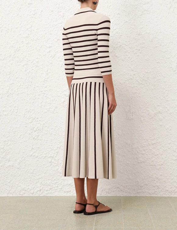 Illuminate Stripe Midi Skirt