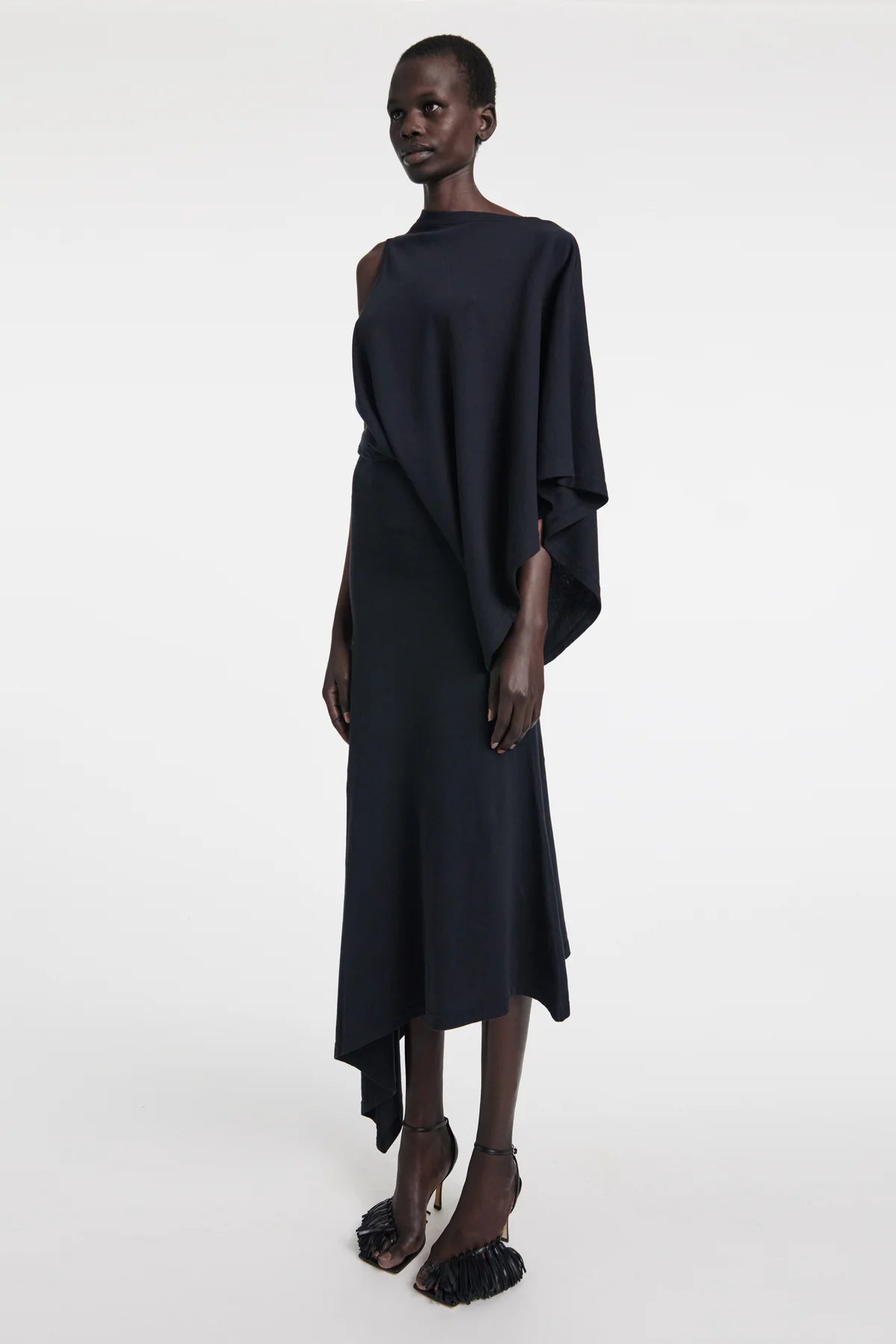 Asymmetric One-Sleeve Maxi Dress