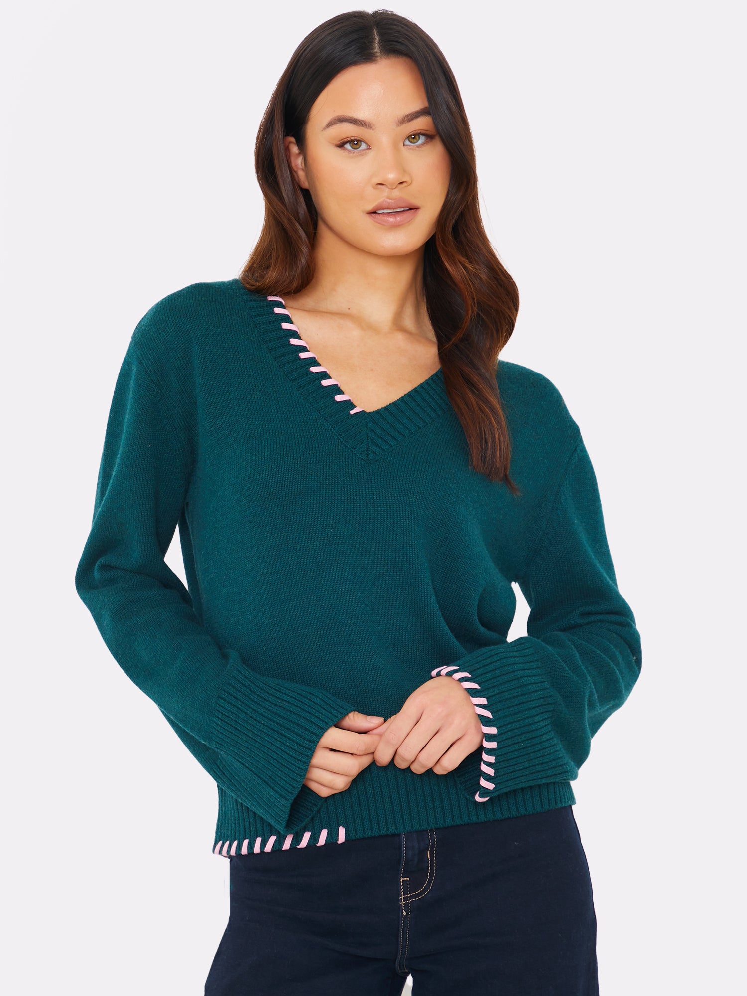 Parker Plait V Neck Sweater