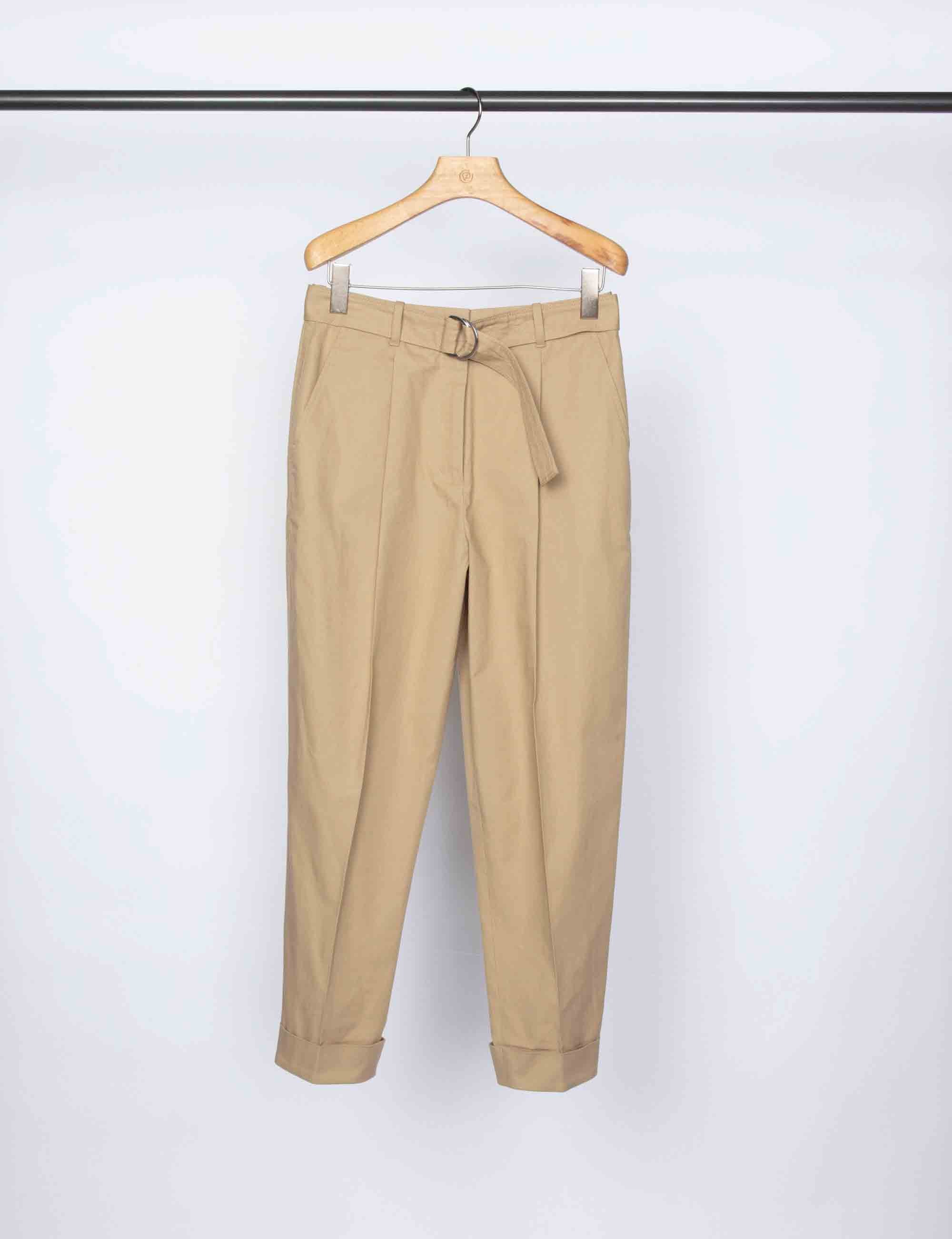 Belted Pleated Carrot Pant