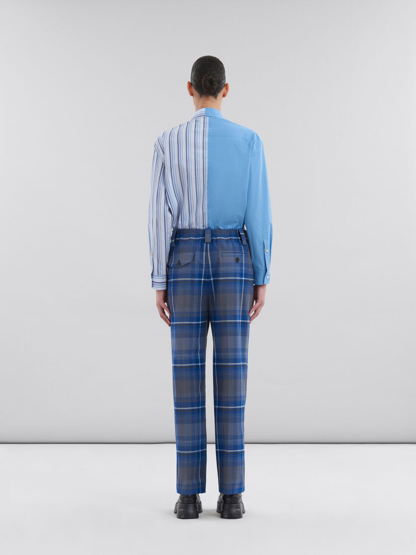 Pleated Plaid Trousers