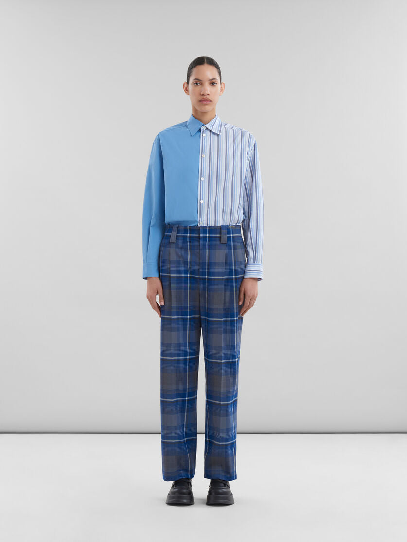 Pleated Plaid Trousers