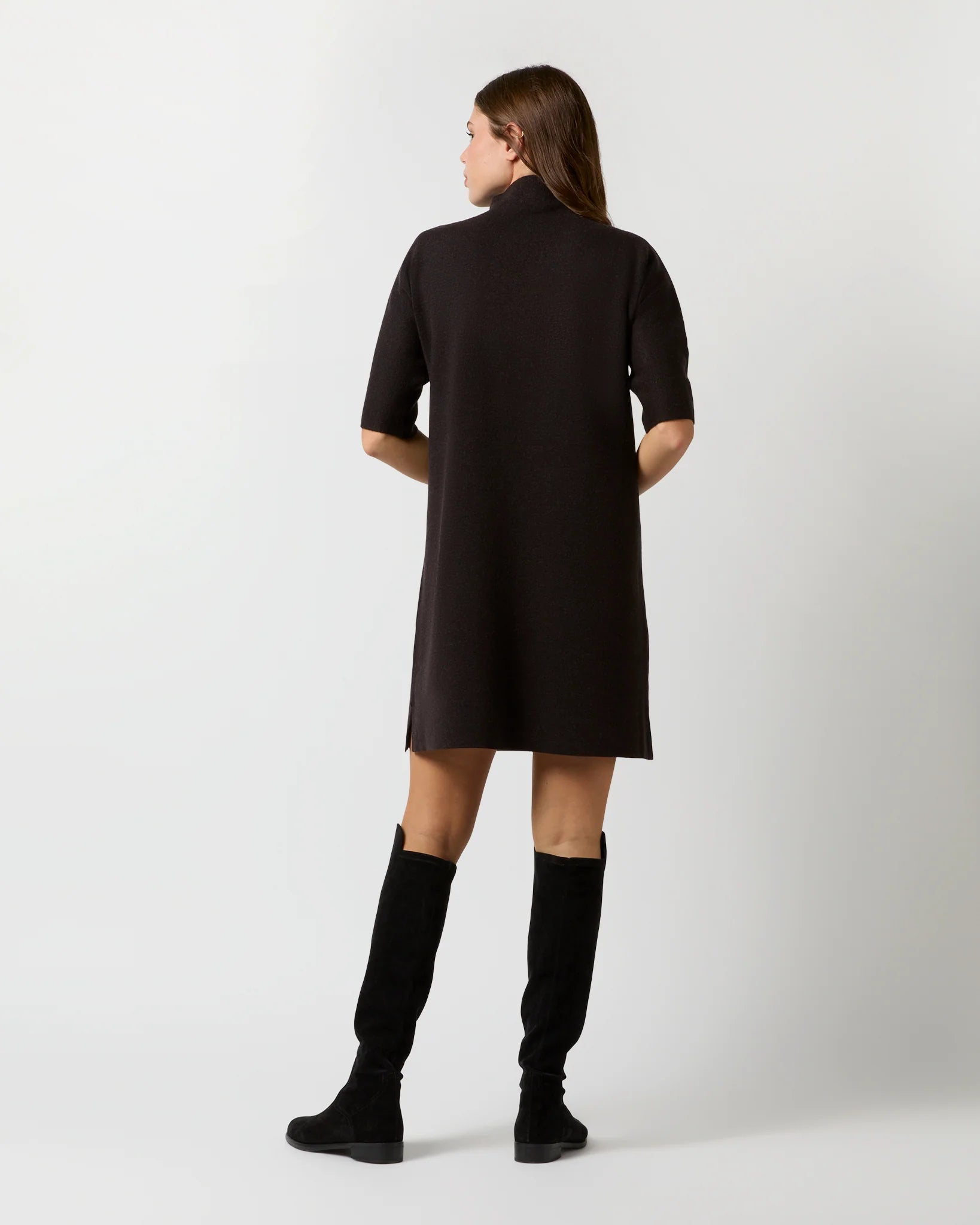 Rowan Short-Sleeved Funnel-Neck Dress