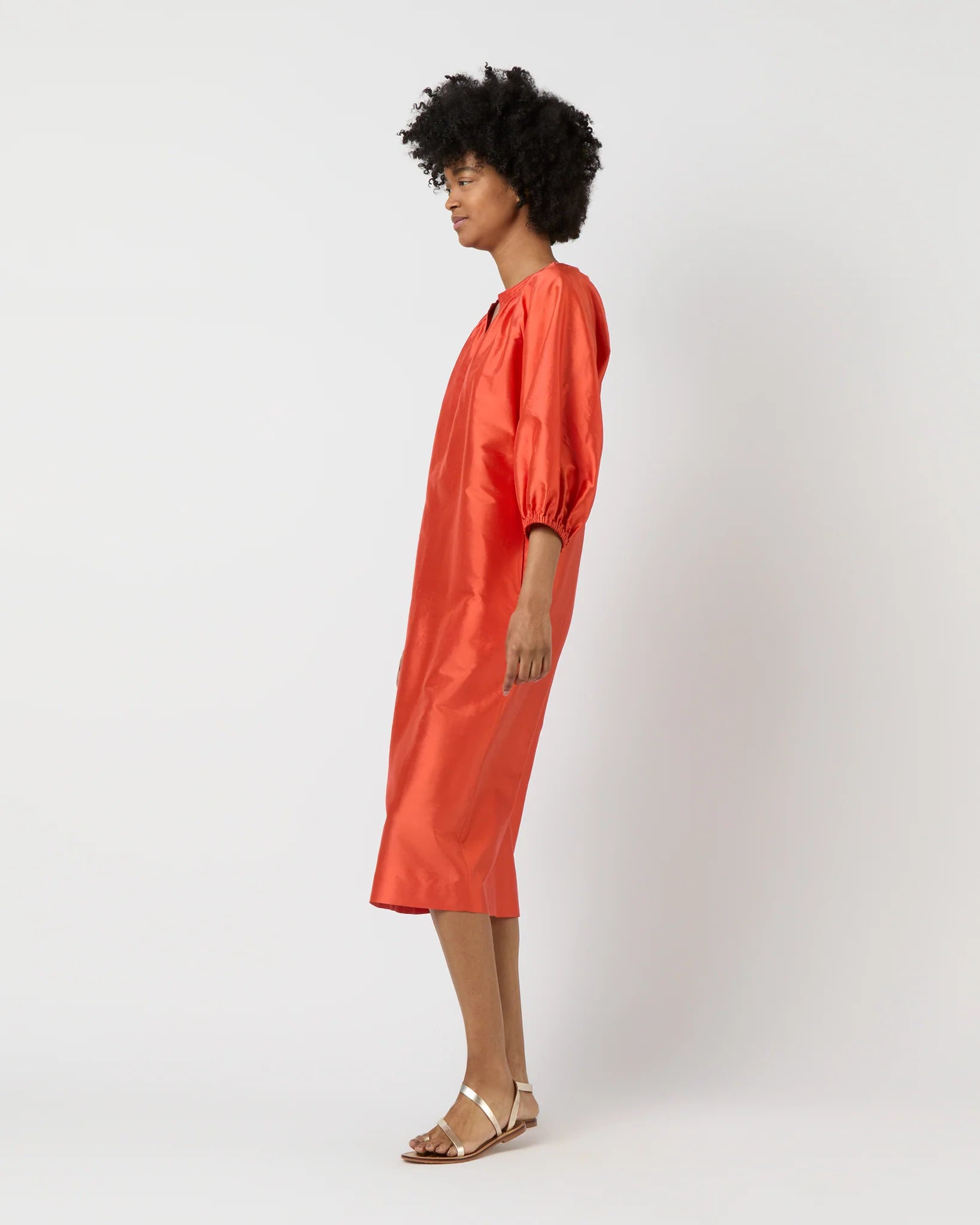 Trapunto Blouson Dress