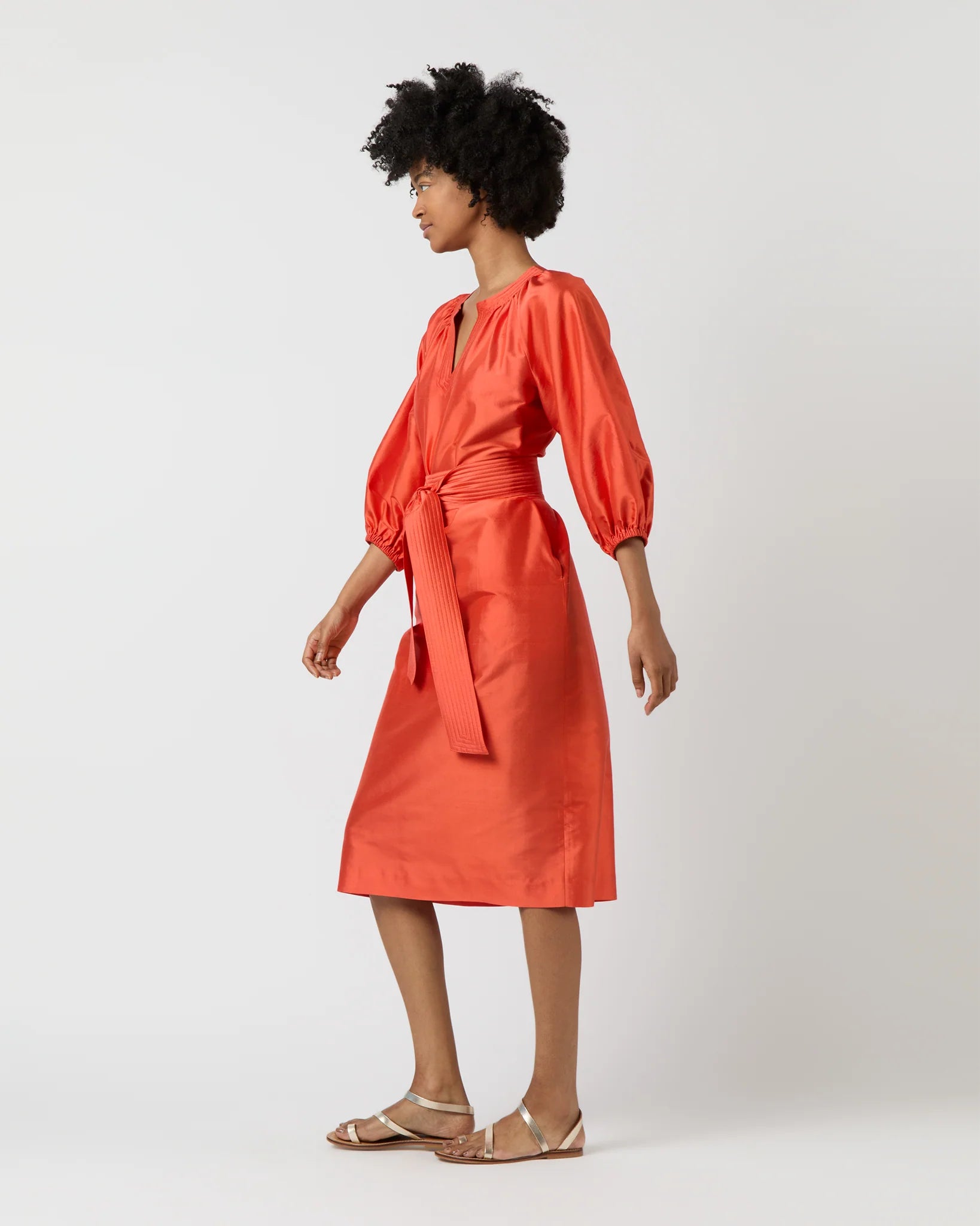 Trapunto Blouson Dress