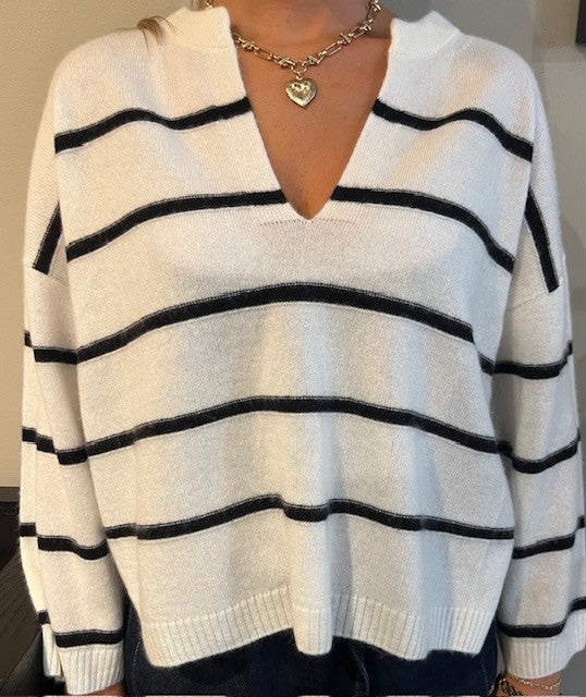 Madison Split Front V-Neck Sweater