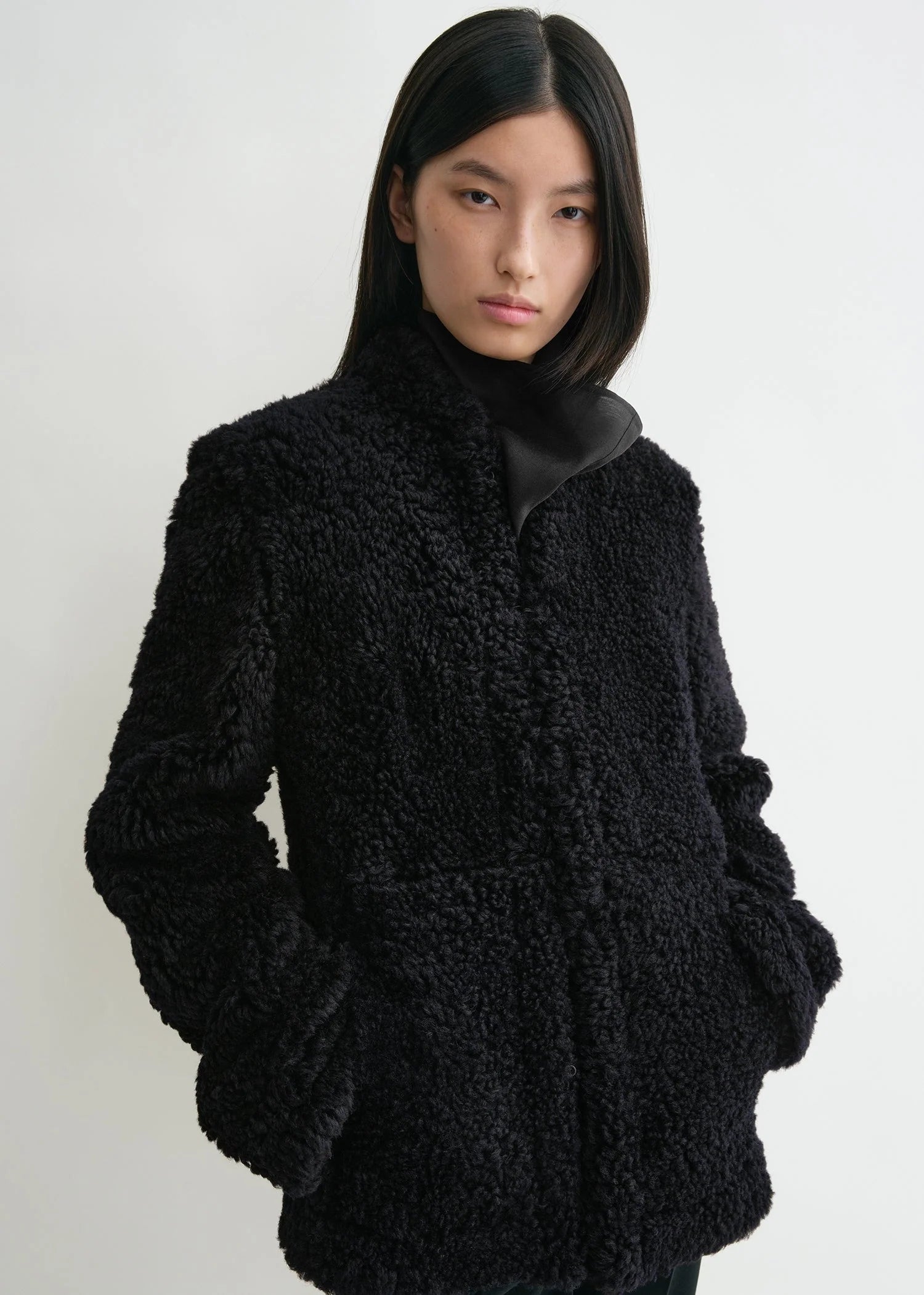 Cinched Shearling Jacket