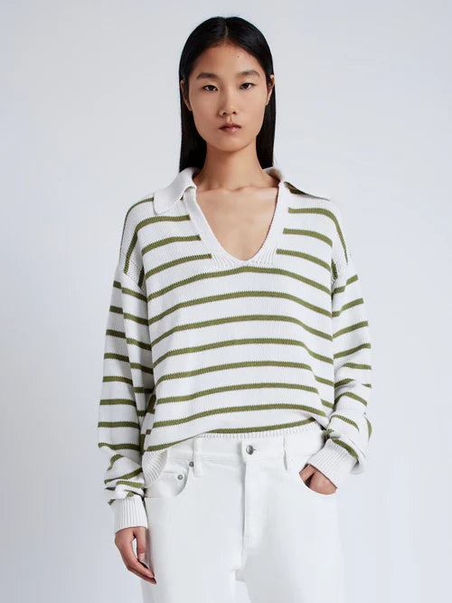 Stripe Murphy Sweater in Cotton Cashmere