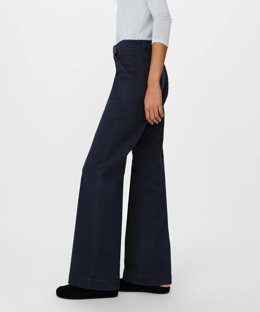 Cotton Twill Flare Leg Pant