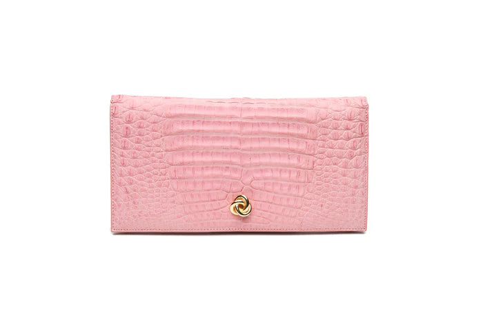 Eloise Caiman Crocodile Clutch