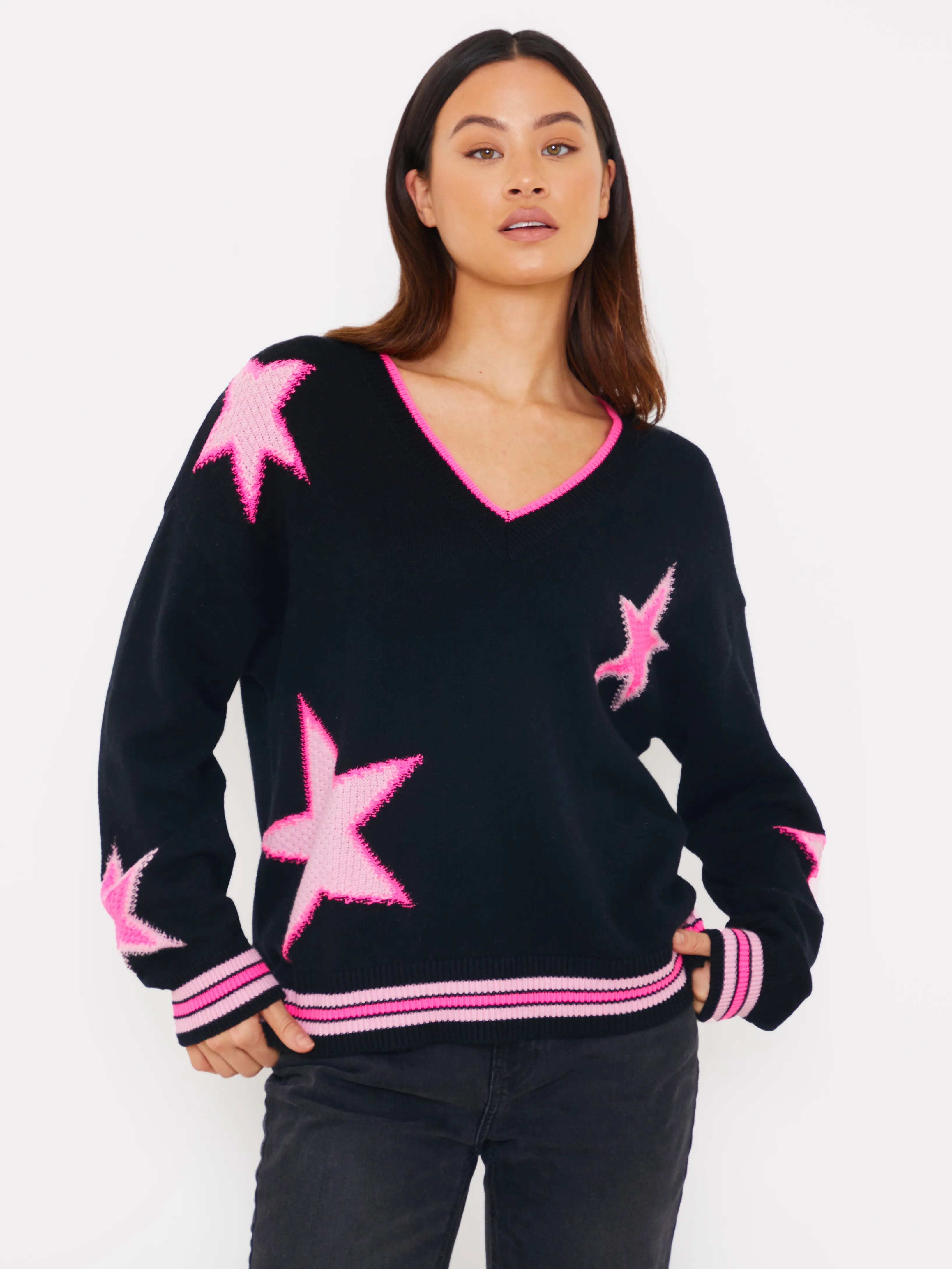 Sanna Star V Neck Sweater