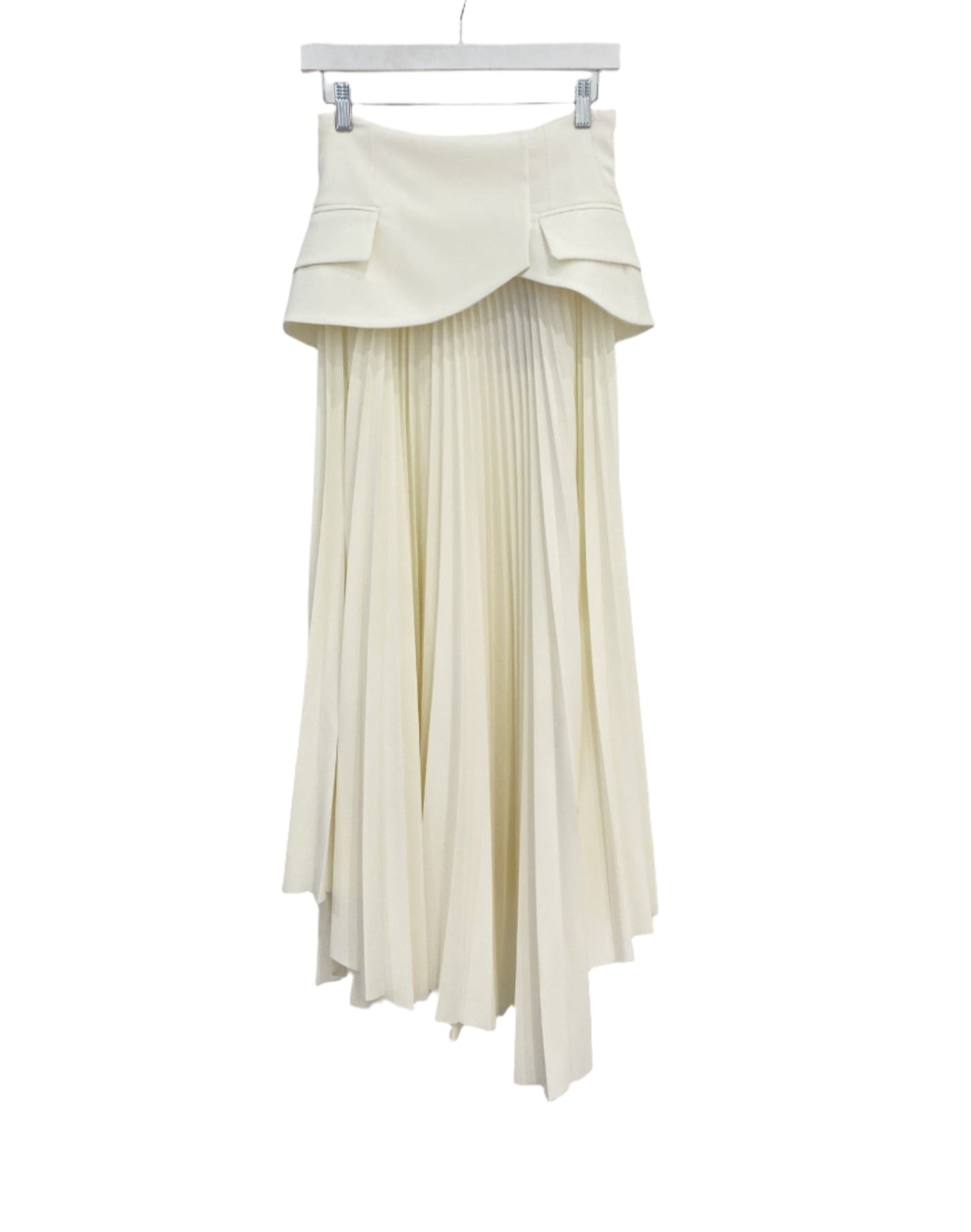 Maxi Pleated Asymmetric Skirt