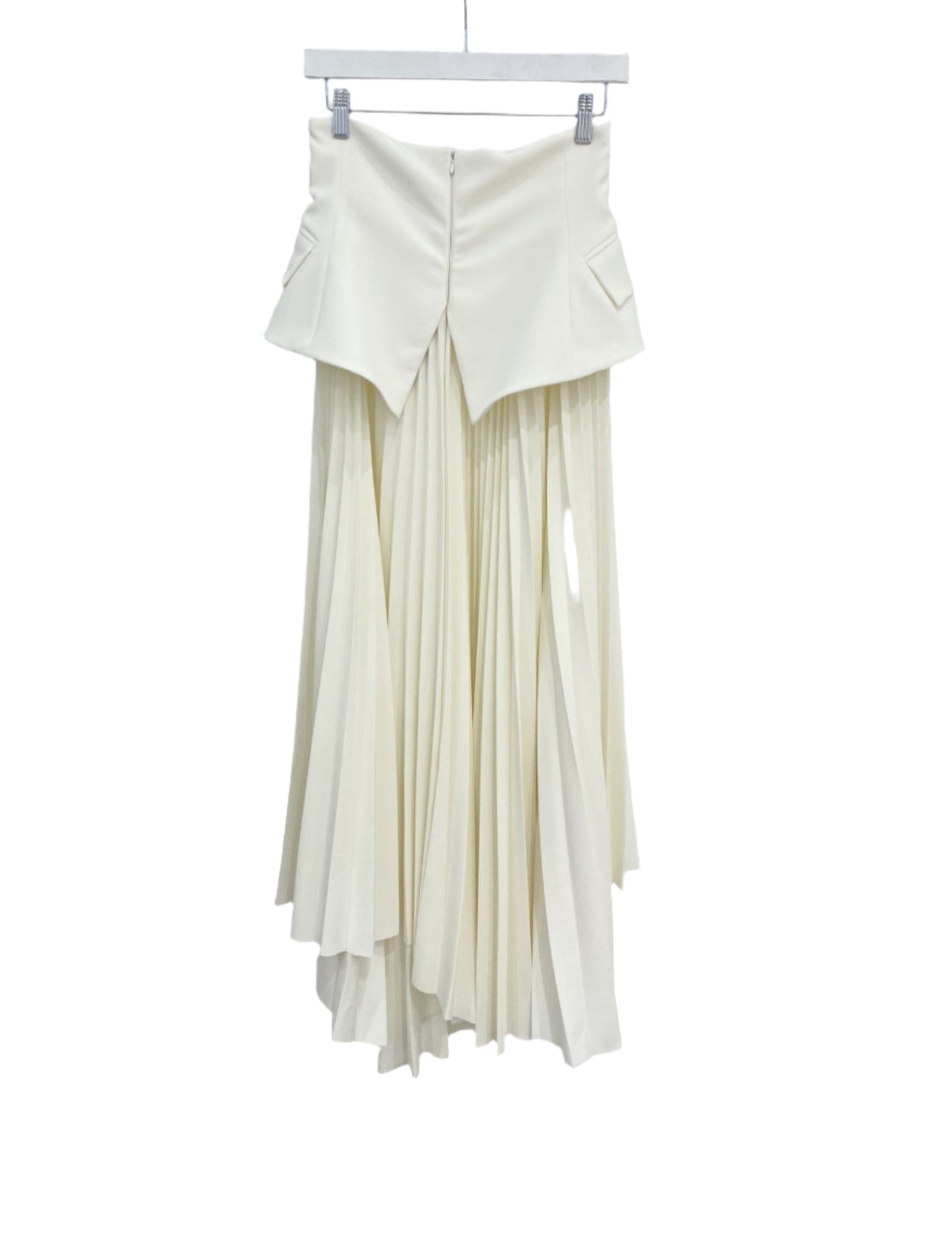 Maxi Pleated Asymmetric Skirt