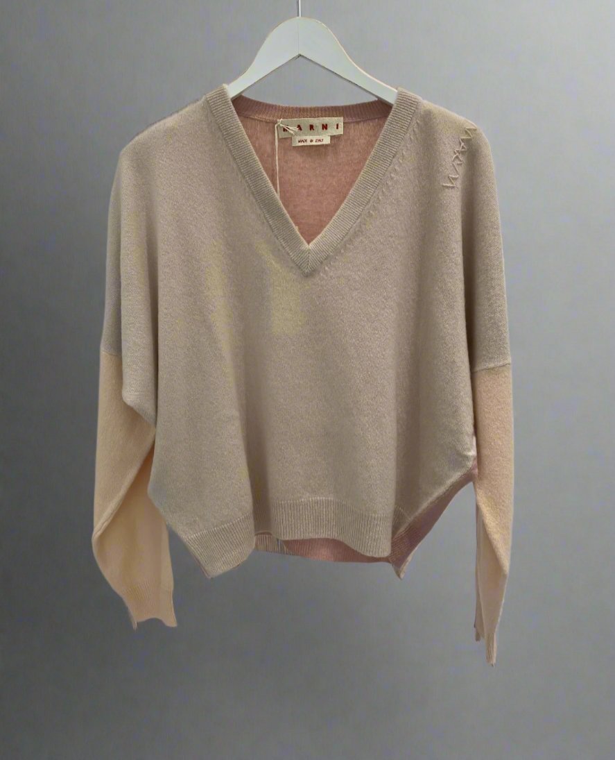 Color Block V-Neck Sweater