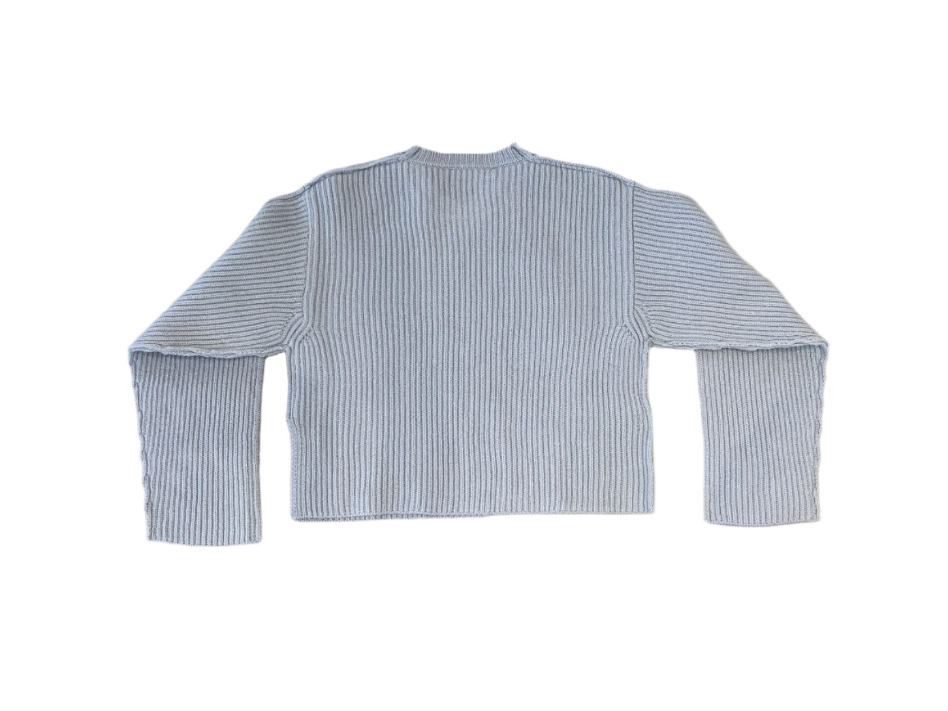 Round Neck Ribbed Wool Sweater