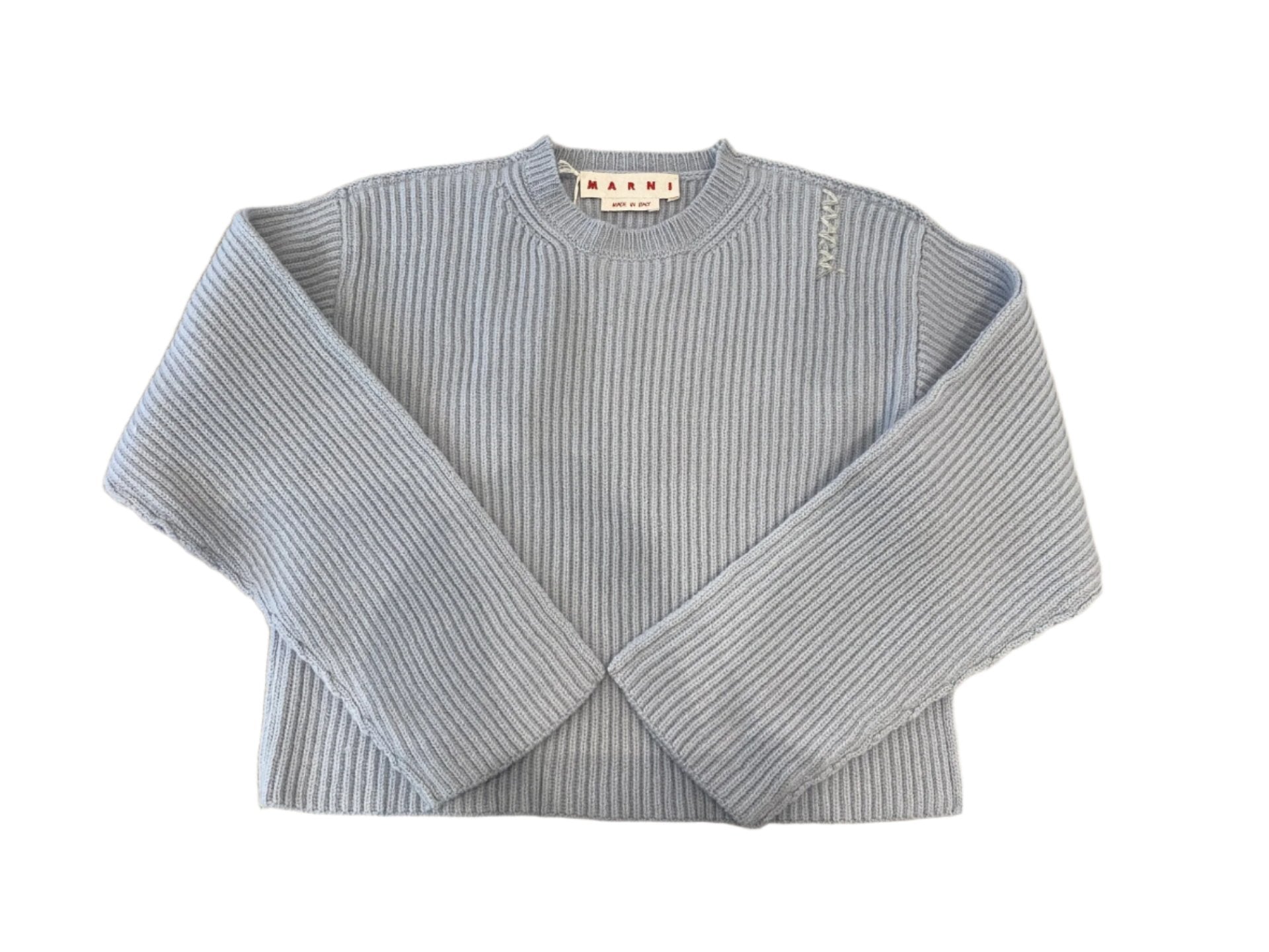 Round Neck Ribbed Wool Sweater